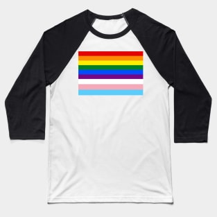 LGBTQ+ Pride Flag with Trans Colors Baseball T-Shirt